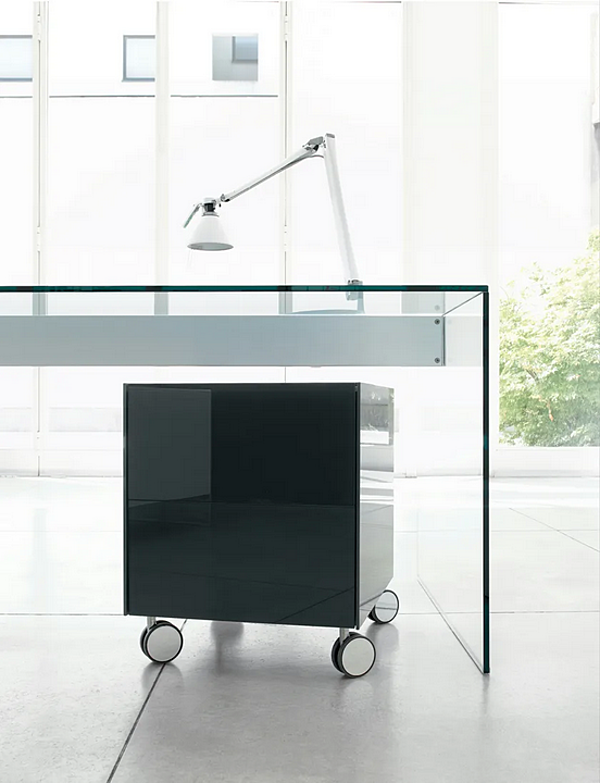 Büroschubladeneinheit mit Rollen aus Glas Gallotti&Radice AIR Fabrik Gallotti & Radice aus Italien. Foto №3