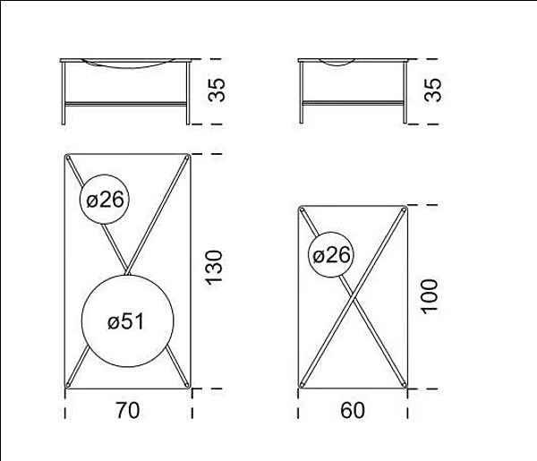 Niedriger Kristallkaffee Tisch rechteckig Golden Moon Gallotti Radice Fabrik Gallotti & Radice aus Italien. Foto №3