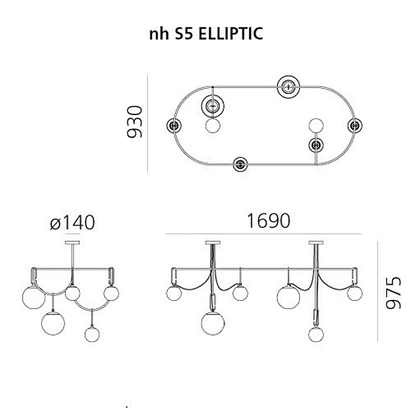 LED Pendelleuchte aus geblasenem Glas Artemide NH S 1282010A, 1278010A, 1279010A Fabrik Artemide aus Italien. Foto №11