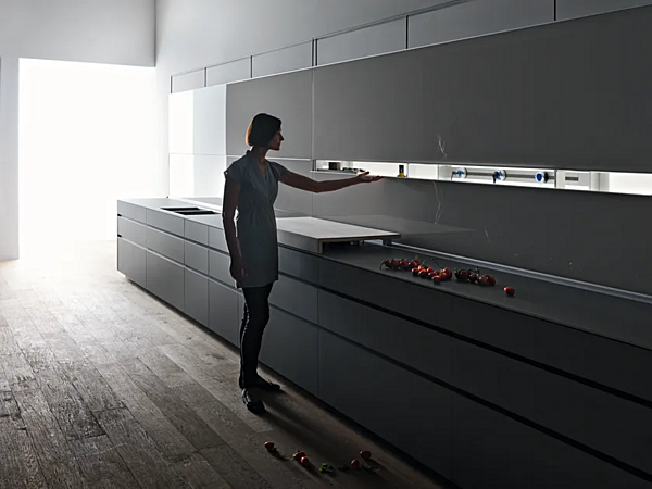 Rückwand für Einbauküche aus Glas VALCUCINE New Logica Fabrik VALCUCINE aus Italien. Foto №2