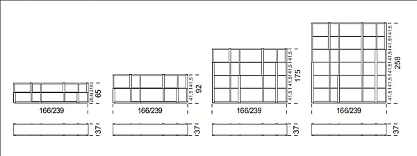 Freistehendes Bücherregal aus Holz Tortona Gallotti&Radice Fabrik Gallotti & Radice aus Italien. Foto №5