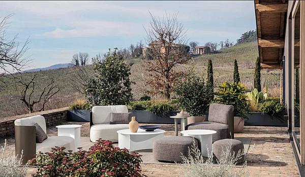 Gartenarmchair aus Stoff mit weicher Rückenlehne Pierre Shell Flou Fabrik Flou aus Italien. Foto №7