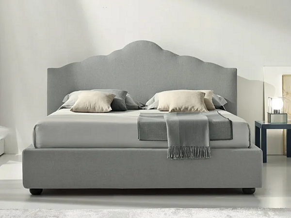 Doppelbett mit gepolsterter Rückwand aus Stoff Duomo Design Elettra Fabrik Duomo Design aus Italien. Foto №1