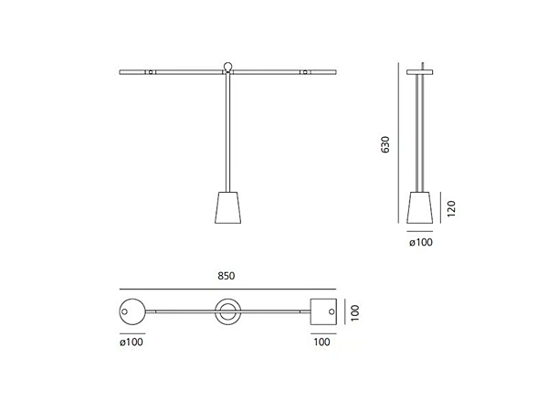 LED Tischlampe aus Aluminium Artemide Equilibrist 1442010A Fabrik Artemide aus Italien. Foto №9