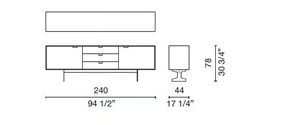 Sideboard mit Türen aus Holz Cappellini Simplon S8_S1B Fabrik Cappellini aus Italien. Foto №3