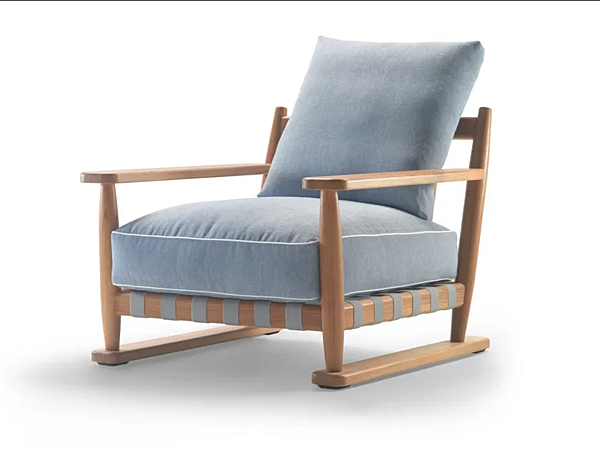 Gartenarmchair mit Armlehnen aus Iroko FLEXFORM Meriggio Fabrik FLEXFORM aus Italien. Foto №1