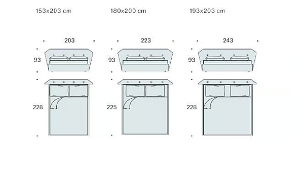 Doppelbett mit gepolsterter Rückwand aus Stoff Saba New York Box Fabrik SABA aus Italien. Foto №5