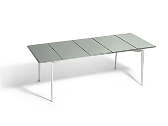 Rechteckiger Gartentisch aus Aluminium und Holz Solaria POLTRONA FRAU Fabrik POLTRONA FRAU aus Italien