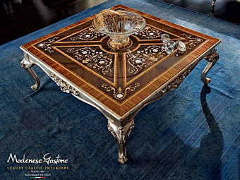 Niedriger quadratischer Couchtisch aus Massivholz Modenese Luxury Interiors 12627 Fabrik MODENESE GASTONE aus Italien