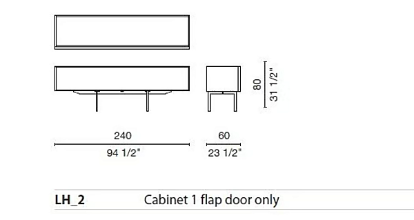 Holzfurnier Sideboard mit Türen Cappellini Lochness Fabrik Cappellini aus Italien. Foto №5