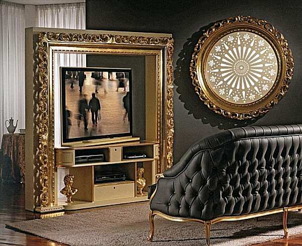 TV-Rack-HI-FI VISMARA Revolving Home Cinema-Baroque Fabrik VISMARA aus Italien. Foto №1