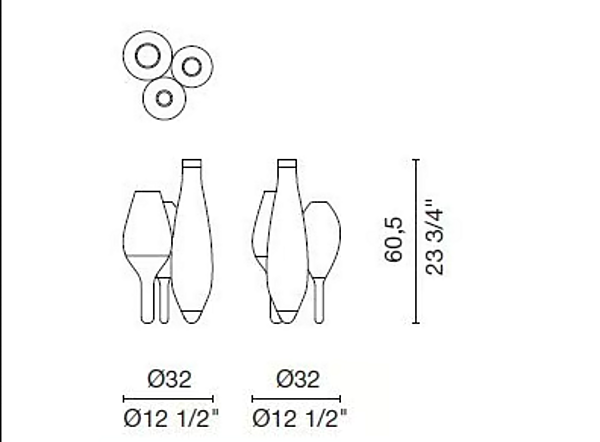 Keramische Vase Set von 3 Stück Cappellini PO_0803 Fabrik Cappellini aus Italien. Foto №5