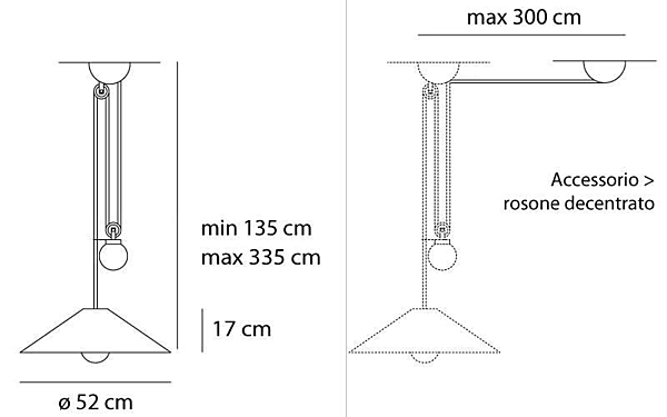 Hängelampe aus Metall mit Halogenlicht Artemide Aggregato Saliscendi Cono A089860, A089700, A033100, A089400 Fabrik Artemide aus Italien. Foto №10