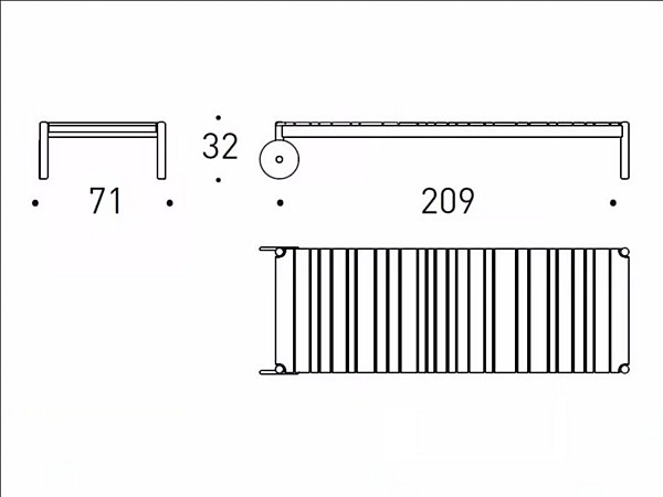 Teak Liegestuhl mit Rollen VARASCHIN Barcode 2180E Fabrik VARASCHIN aus Italien. Foto №10