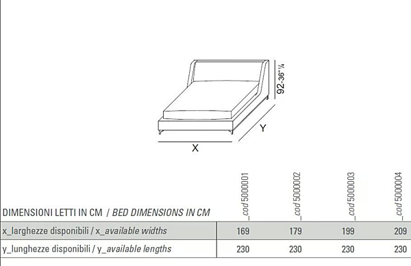 Queensize Bett mit gepolstertem Kopfteil aus Stoff oder Leder VIBIEFFE 5000 Fabrik VIBIEFFE aus Italien. Foto №4