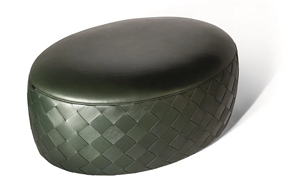 Ovaler Lederpouf Grant de Luxe POLTRONA FRAU Fabrik POLTRONA FRAU aus Italien. Foto №5