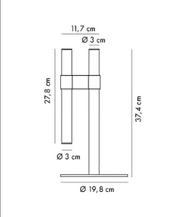 Tischlampe aus Borosilikatglas und Metall AXOLIGHT Paralela Fabrik Axolight aus Italien. Foto №4