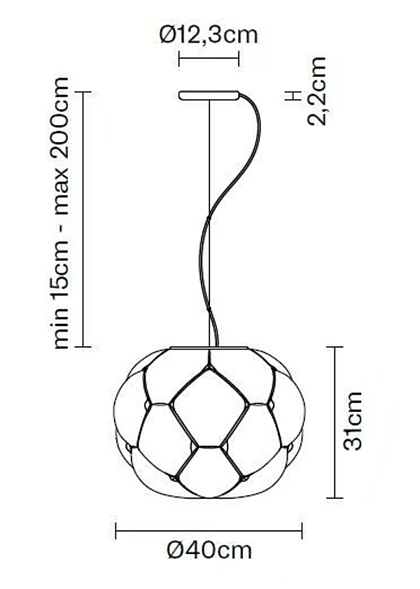 Glas Pendelleuchte Cloudy Fabbian F21 A02 71 Fabrik Fabbian aus Italien. Foto №21