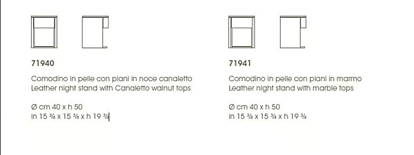 Runder Nachttisch aus Leder und Marmor mit Schubladen GIORGETTI SIDE VIBE 71940, 71941 Fabrik GIORGETTI aus Italien. Foto №6