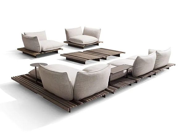 Eckmodulares Gartensofa mit gepolsterter Rückenlehne GIORGETTI APSARA Fabrik GIORGETTI aus Italien. Foto №2