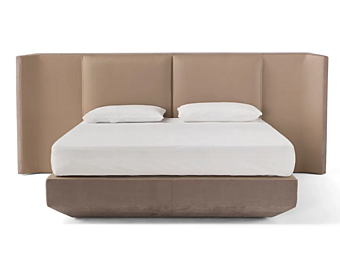 Doppelbett aus Leder mit hoher Rückenlehne AMURA PANIS Doppelbett aus Leder mit hoher Rückenlehne AMURA PANIS Fabrik AMURA aus Italien