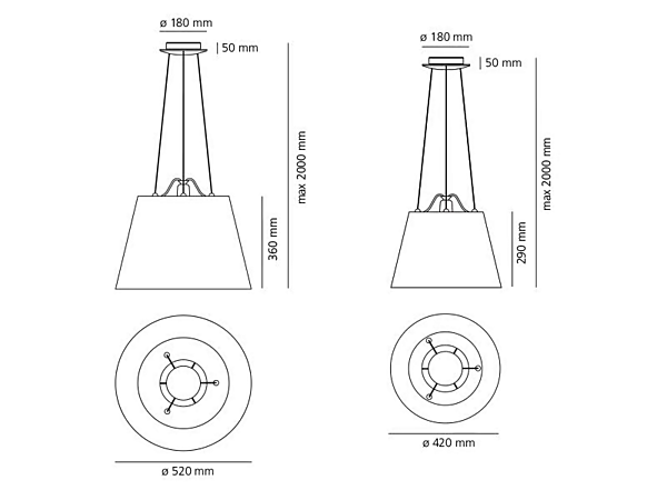 LED hängelampe dimmbar aus Aluminium Artemide Tolomeo Mega 0782010A, 0782030A Fabrik Artemide aus Italien. Foto №5