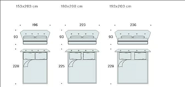 Doppelbett mit gepolsterter Rückenlehne aus Stoff Saba New York Air Fabrik SABA aus Italien. Foto №5
