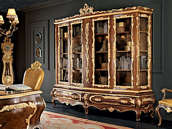 Bücherregal aus Massivholz mit Schubladen Modenese Luxury Interiors 11301