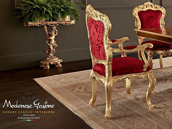 Polsterstuhl mit Armlehnen Modenese Luxury Interiors 11508 Fabrik MODENESE GASTONE aus Italien. Foto №4