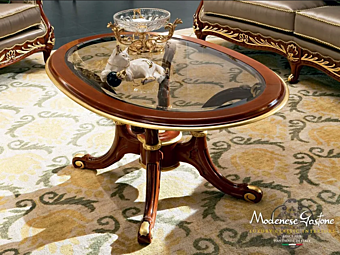 Ovaler niedriger Couchtisch aus Holz Modenese Luxury Interiors 13654 Fabrik MODENESE GASTONE aus Italien