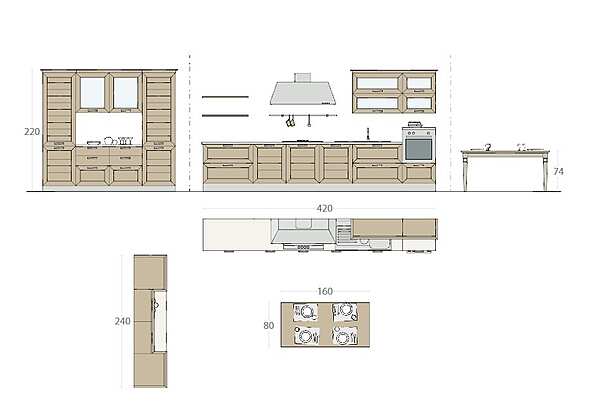 Küche aus massivem Holz mit Griffen Claudia LUBE CUCINE Fabrik LUBE CUCINE aus Italien. Foto №5