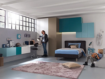 Fitted Jugendzimmer aus Birke MORETTI COMPACT YC305 Fabrik MORETTI  COMPACT aus Italien