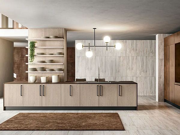 Einbauküche aus Holz LUBE CUCINE Clover 05 Fabrik LUBE CUCINE aus Italien. Foto №1