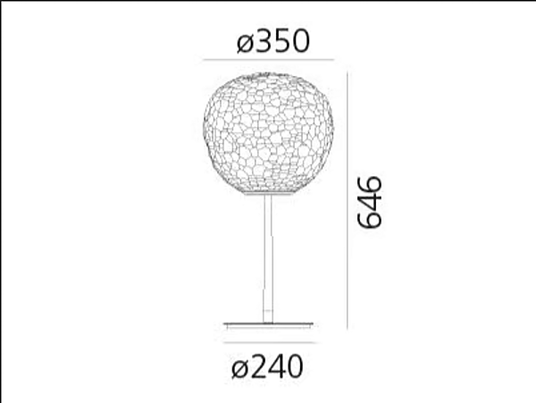 Tischlampe aus geblasenem Glas Meteorite Artemide 1709110A, 1705010A Fabrik Artemide aus Italien. Foto №3