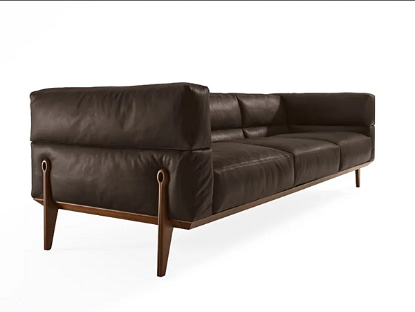 Drei-Sitzer Ledersofa mit weicher Rückenlehne GIORGETTI AGO 66810, 66820 Fabrik GIORGETTI aus Italien. Foto №1