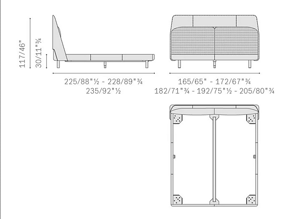Lederbett mit gepolsterter Rückenlehne POLTRONA FRAU Coupe de Luxe Fabrik POLTRONA FRAU aus Italien. Foto №7