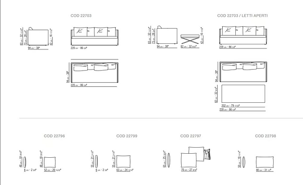 Stoff Schlafsofa mit abnehmbarem Bezug FLEXFORM TWINS Fabrik FLEXFORM aus Italien. Foto №8