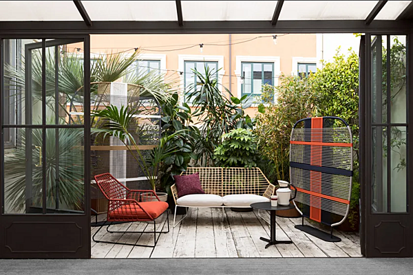 Gartenarmchair mit abnehmbarem Bezug aus technischem Stoff und Armlehnen Saba New York Soleil Fabrik SABA aus Italien. Foto №5