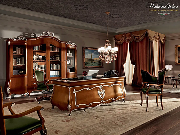 Schreibtisch aus Massivholz mit Schubladen Modenese Luxury Interiors 11305 Fabrik MODENESE GASTONE aus Italien. Foto №5