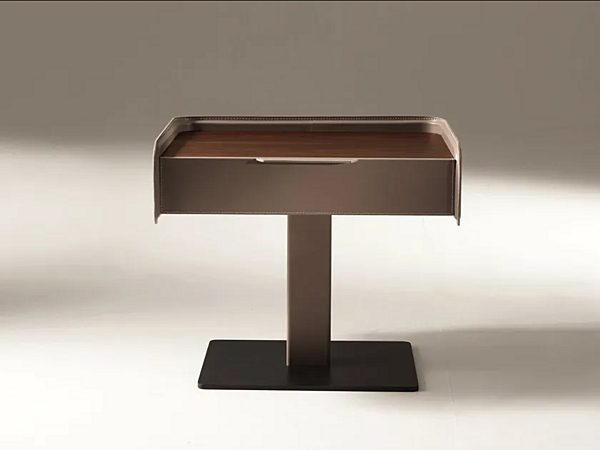 Rechteckiger Nachttisch aus Leder mit Schubladen GIORGETTI CORIUM 62380 Fabrik GIORGETTI aus Italien. Foto №2