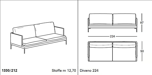 Ledersofa mit weicher Rückenlehne ZANOTTA William 1330 Fabrik ZANOTTA aus Italien. Foto №20