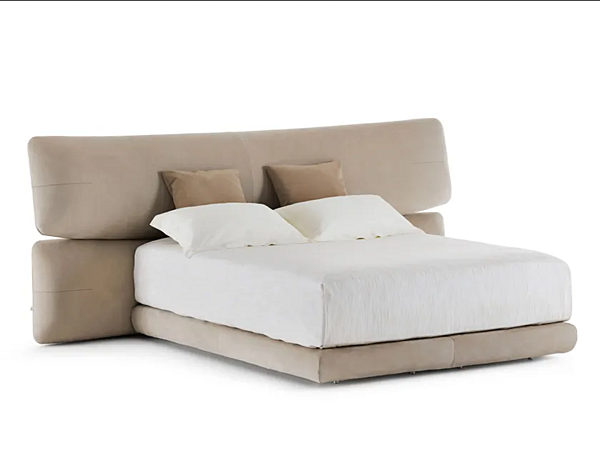 Doppelbett aus Leder mit gepolstertem Kopfteil Flou Yuna Fabrik Flou aus Italien. Foto №1