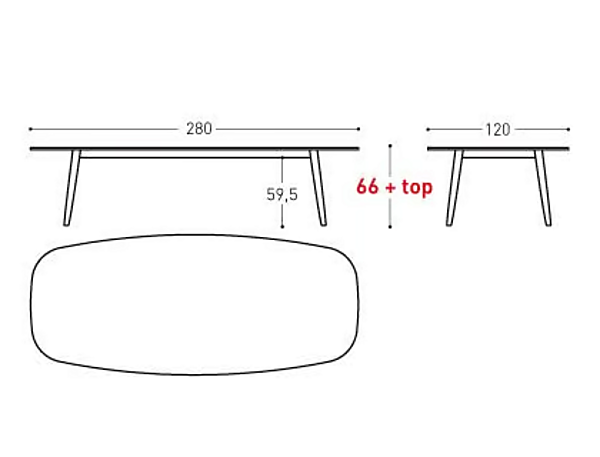 Ovaler Garten Tisch aus pulverbeschichtetem Aluminium VARASCHIN Ellisse Low 2401L, 2402L Fabrik VARASCHIN aus Italien. Foto №6