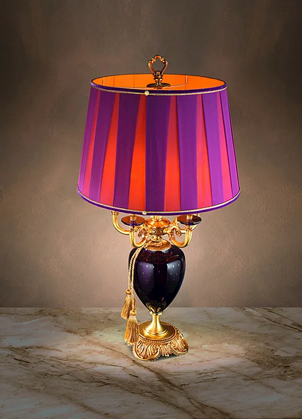 Tischlampe aus Glas und Metall Luigi XV Euroluce Lampadari LG1 LP1 Fabrik EUROLUCE LAMPADARi aus Italien. Foto №2