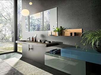 Waschbecken mit integriertem Waschbecken und Wildwood-Tiefe LAGO 1114 Waschbecken mit integriertem Waschbecken und Wildwood-Tiefe LAGO 1114 Fabrik LAGO aus Italien