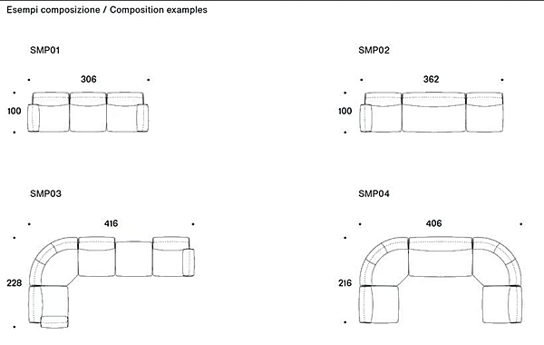 Ecksofa aus Stoff mit weicher Rückenlehne Saba Simposio Fabrik SABA aus Italien. Foto №16