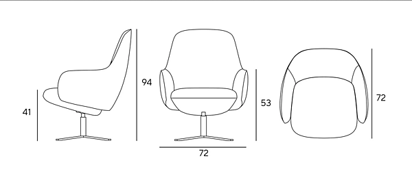 Stuhl mit Armlehnen aus Stoff und 4-Stern-Basis INNOVA Imbottiti Bloom Lounge Fabrik Innova Imbottiti aus Italien. Foto №4