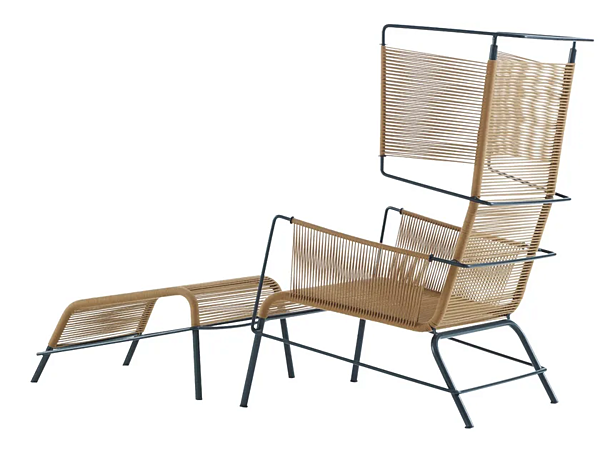 Gartenarmchair mit Fußstütze aus Aluminium LIGNE ROSET Fifty Fabrik LIGNE ROSET aus Italien. Foto №1