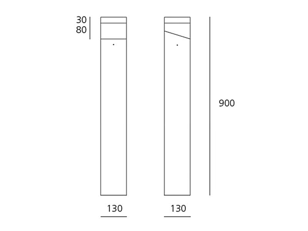 LED Standlicht aus Druckguss-Aluminium Tetragono Artemide T417100W00, T417200W00 Fabrik Artemide aus Italien. Foto №3