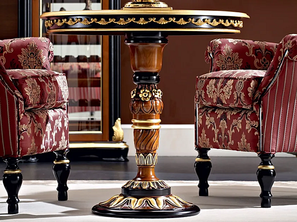 Runder Holztisch für das Wohnzimmer Modenese Luxury Interiors 13649 Fabrik MODENESE GASTONE aus Italien. Foto №1